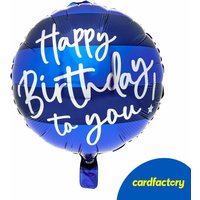 Blue Happy Birthday To You 18-Inch Foil Helium Balloon