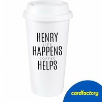 Personalised Black Text Slogan Insulated Reusable Eco Travel Cup
