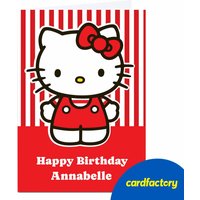 Personalised Birthday Card - Hello Kitty with Name