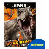 Personalised Birthday Card - Jurassic World with Name