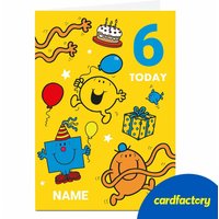 Personalised Birthday Card - Mr Men, Any Age, Any Name