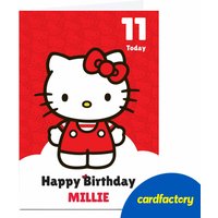 Personalised Birthday Card - Hello Kitty with Name