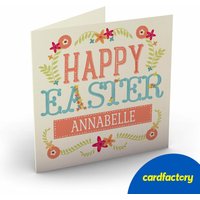 Personalised Easter Card - Orange Blue Green