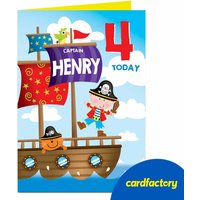 Personalised Pirate Captain Birthday Card | Custom Name & Age | UV Gloss Finish | Quality Paper | Available in 2 Sizes | Perfect Gift for Kids