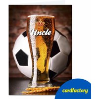 Personalised Football & Beer Card | Custom Greeting Card | UV Gloss Finish on Quality Paper | Available in 2 Sizes | Perfect Gift for Football Fans