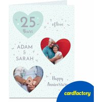 Personalised Photo Anniversary Card | Blue Background with Spots | Custom Names & Photos | Quality Paper | Available in 2 Sizes | Perfect Gift