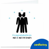 Personalised Wedding Card - Congratulations Mr & Mr | 2 Grooms Wedding Card | Matte Textured Finish