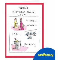 Personalised Vicar Of Scribbly Card - Birthday Bucket List
