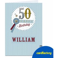 Personalised 50th Birthday Card - Rosette