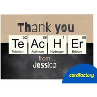Personalised Teacher Card - Thank You Card with Periodic Table Design | Customisable | UV Gloss Finish | Available in 2 Sizes | Perfect Gift for Science Teachers