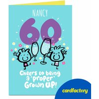 Personalised Fruitloops 60th Birthday Card - A 'Proper' Grown Up!