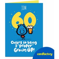 Personalised Fruitloops 60th Birthday Card - Grown Up! Cheers