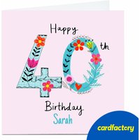 Personalised Lindsay Loves To Draw 40th Birthday Card