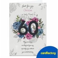 Personalised 60th Birthday Card | Floral Design | Custom Text | Quality Paper | UV Gloss Finish | Available in 2 Sizes | Perfect Gift for Friends