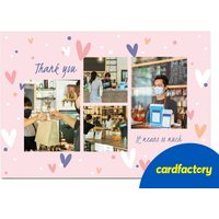 Photo Thank You Card - Hearts & Any Message