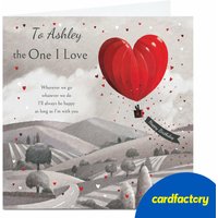Personalised Birthday Card - One I Love Heart Air Balloon