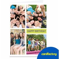 Photo Card - Happy Birthday 4 Photos Any Message