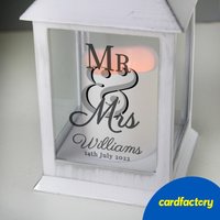 Personalised Light-Up Mr & Mrs White Lantern