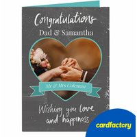 Photo Wedding Card - Wishing you Love & Happiness | Personalised Wedding Photo Card | UV Gloss Finish