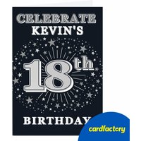 Personalised 18th Birthday Invitation - Silver Stars