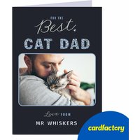 Personalised Photo Card for Cat Dad | Custom Photo & Text | UV Gloss Finish | Quality Paper | Available in 2 Sizes | Perfect Gift for Cat Lovers