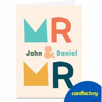 Personalised Hello Munki Wedding Card - Mr & Mr | Custom Newlyweds Card | UV Gloss Finish