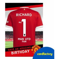 Personalised Manchester United Birthday Card | Custom Name Football Design | High-Quality Finish | Available in 2 Sizes | Perfect for Fans