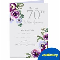 Personalised 70th Anniversary Card - Lilac Flowers | 70th Wedding Anniversary Card
