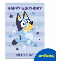 Personalised Bluey Birthday Card for Nephew | Quality Paper | UV Gloss Finish | Ideal Gift | Available in 2 Sizes