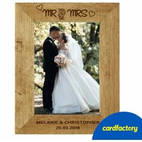 Personalised Engraved Wooden Photo Frame - Mr And Mrs