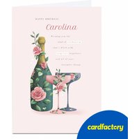 Personalised Floral Drinks Birthday Card | UV Gloss Finish | Quality Paper Board | Printed in the UK | Available in 2 Sizes | Gift Card