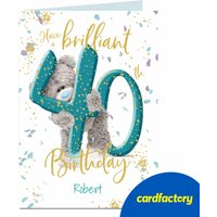 Personalised Tatty Teddy 40th Birthday Card - Brilliant 40th