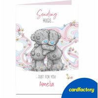 Personalised Tatty Teddy Any Occasion Card | Sending Hugs | Custom Name | UV Gloss Finish | Printed in the UK | Available in 2 Sizes