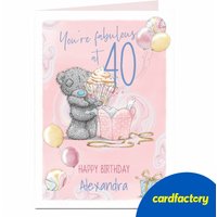 Personalised Tatty Teddy 40th Birthday Card | Fabulous at 40 | UV Gloss Finish | Available in 2 Sizes | Quality Paper Board | UK Printed