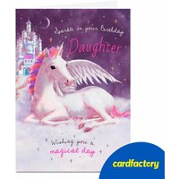 Personalised Winged Unicorn Birthday Card for Daughter | Magical Design | Custom Text Option | Available in 2 Sizes | Perfect Gift for Kids