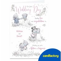 Personalised Tatty Teddy Wedding Card | Custom Names & Message | UV Gloss Finish | Quality Paper | Available in 2 Sizes | Unique Wedding Gift