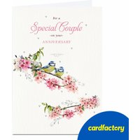 Anniversary Card | Blue Tits on Blossom Design | Special Couple Gift | UV Gloss Finish | Quality Paper | Available in 2 Sizes