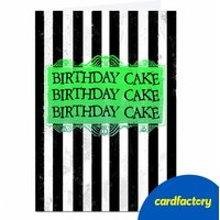 Beetlejuice Birthday Card | Custom Birthday Cake Design | UV Gloss Finish | Quality Paper Board | Available in 2 Sizes | Unique Gift