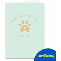 Loveheart Paw Print Card | Custom Message | UV Gloss Finish | Quality Paper | UK Printed | Available in 2 Sizes | Perfect Gift
