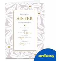 Birthday Card for Sister | Custom Message | UV Gloss Finish | Quality Paper | Available in 2 Sizes | Ideal Gift for Special Day