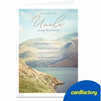 Birthday Card - Mountain Scene | Quality Card with UV Gloss Finish | Printed in the UK | Available in 2 Sizes | Unique Gift for Uncle