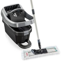 Leifheit Bodenwischer Set Profi XL Black mit Wischtuchpresse und Rollen, für alle glatten Böden
