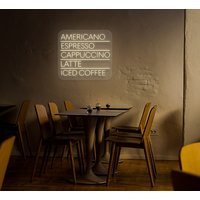 Coffee Menu Neon Sign