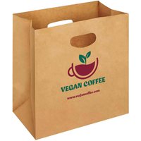 Printed Die-Cut Handle Bags - Brown
