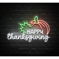 Happy Thanksgiving Pumpkin Neon Sign