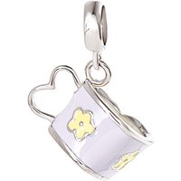Yellow/Purple Enamel Mini Heart Mug Glass 925 Silver Pendant