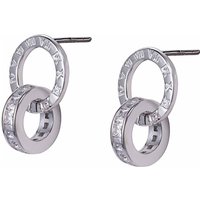 Cute Rome Figures CZ Double Loop 925 Silver Studs Earrings