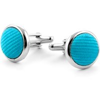 Silk Cufflinks Turquoise F24 Blue