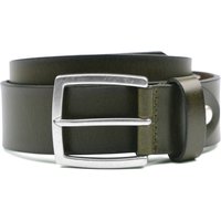 Suitable Leather Belt Washed Dark Green Green size 95