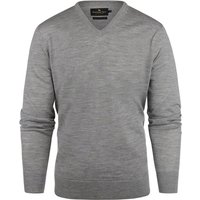 Steppin' Out Pullover V-Neck Merino Wool Melange Grey size 3XL